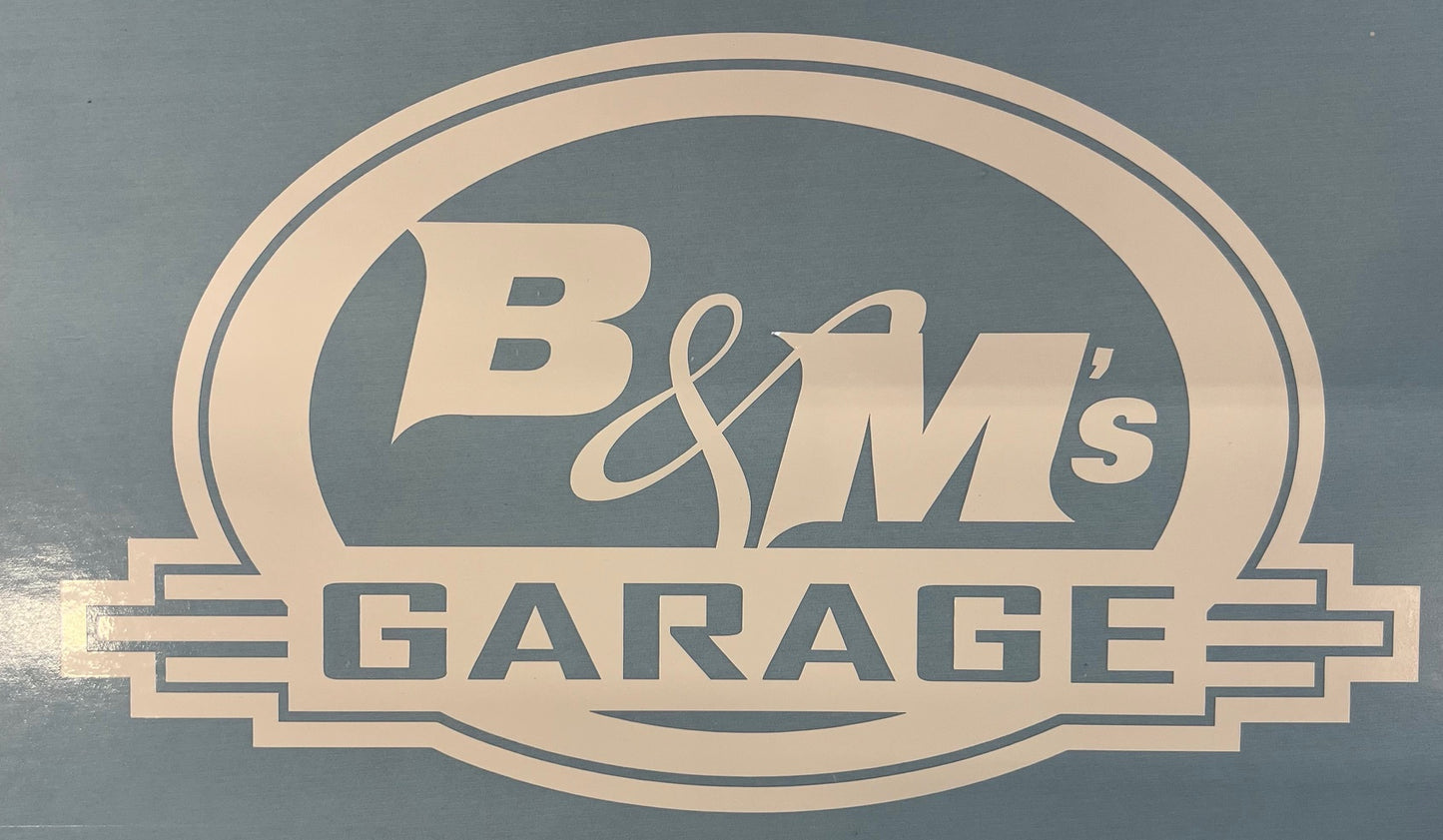 Window B&M's Garage Logo Sticker