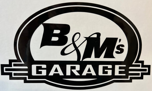 Window B&M's Garage Logo Sticker